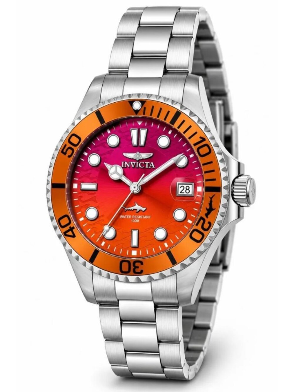 Invicta Pro Diver Red/Orange 34mm Women's Quartz Dive Watch 50924 NWT